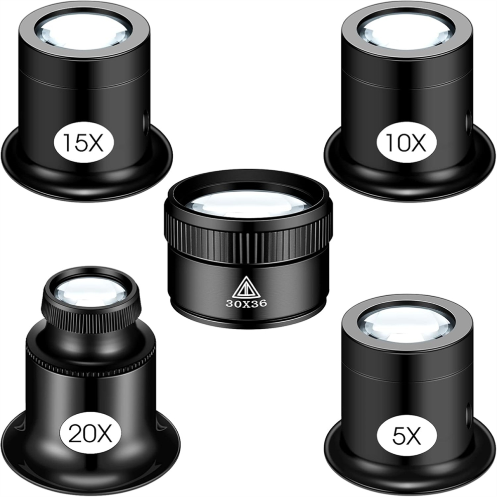 5Pcs Jewelers Loupe Monocular Magnifier with 30x36mm Lens