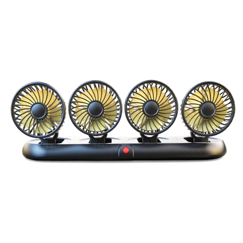 12V Car Fan Four Head Fan Portable Auto Cooling Fan Cooling Big Wind 4851112390765