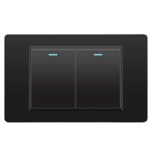 Wall Electrical Switches Light Switch 2 Gang 118mmx74mm Black