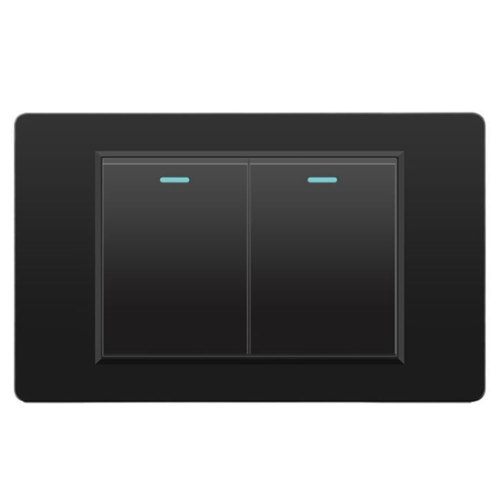 Wall Electrical Switches Light Switch 2 Gang 118mmx74mm Black