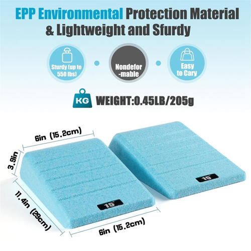 2PC Squat Wedge Block Non Slip Light Blue 1