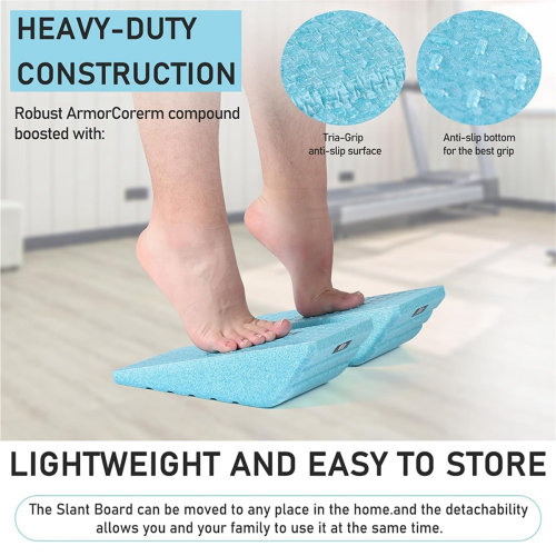 2PC Squat Wedge Block Non Slip Light Blue 2
