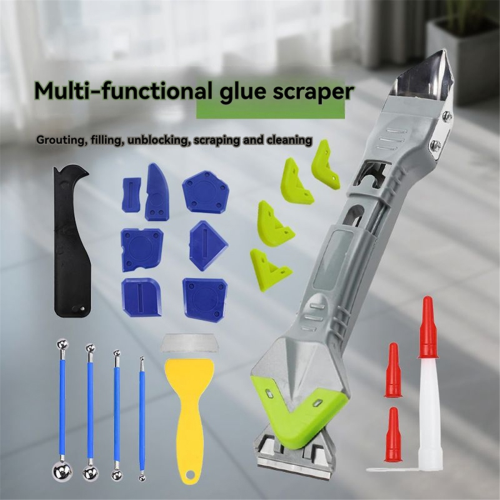 Multifunctional five-in-one seam-beautifying kit
Glue scraping and caulking tool kit 1
