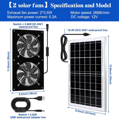 Ventilatori di scarico solari e ventilatori alimentati con pannello da 15 W 1