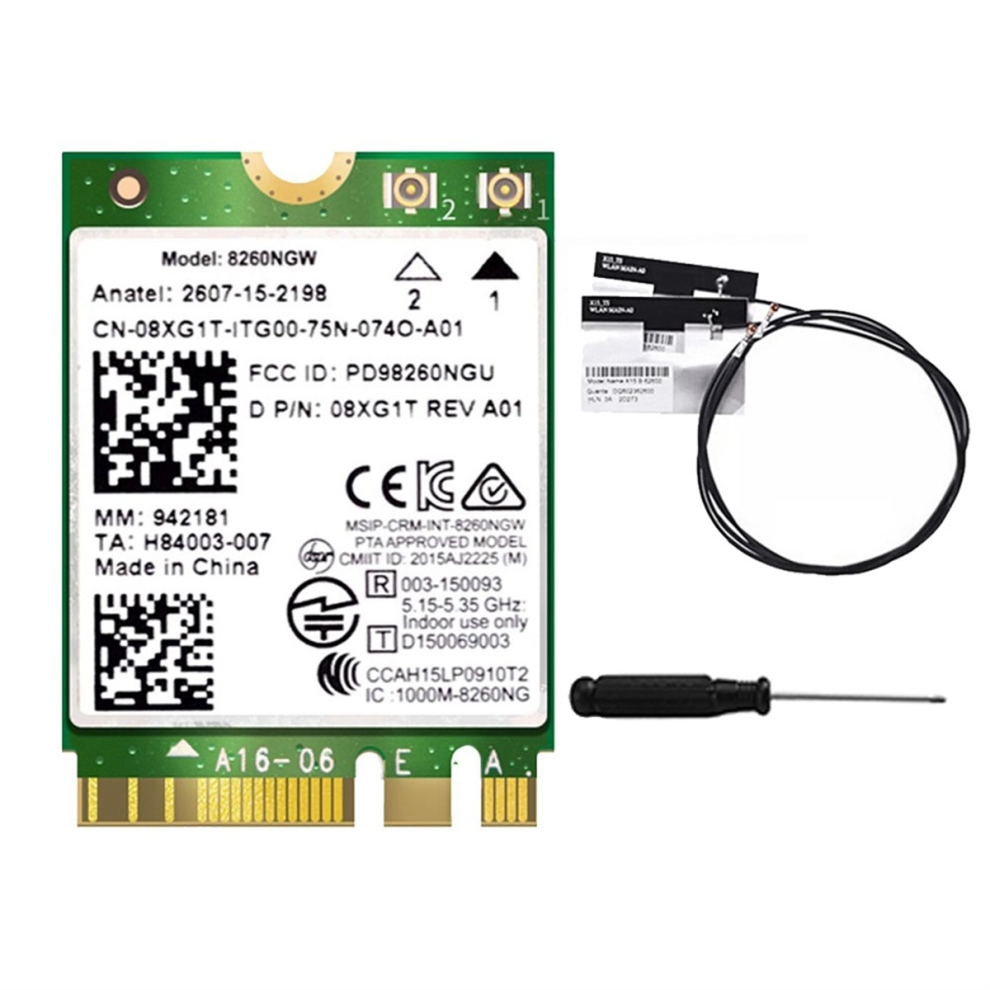 8260 8260NGW WiFi Card+2XAntenna 2.4G/5Ghz 867M Bluetooth 4.2