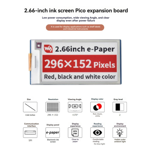 2.66inch E-Paper Display Module for 2