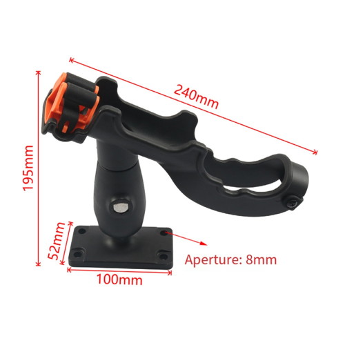 Suporte para vara de pesca com base retangular para caiaque 1