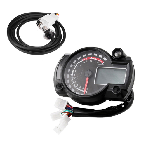 Ταχύμετρο μοτοσικλέτας 299 mph 7 χρώματος 14000rpm στροφόμετρο
