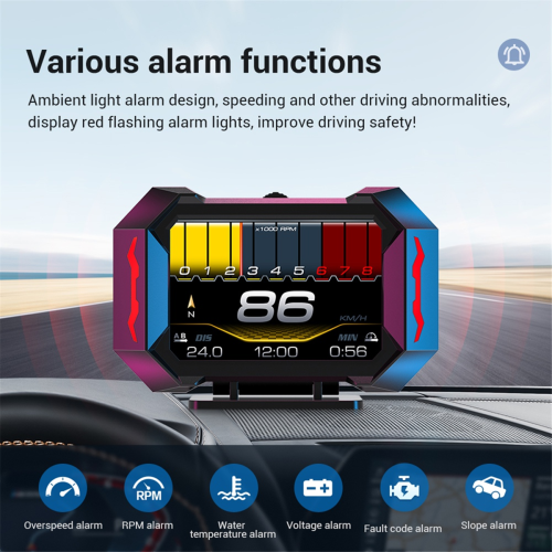 Proiettore digitale per tachimetro per auto con display a testa alta HUD OBD2 LCD automatico 2