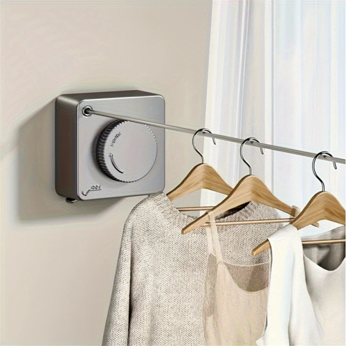 Clothesline Indoor Retracting Clothes Drying Laundry Line White 2