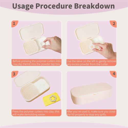 Cornstarch- Box for Polymer Clay, Non-Stick Tool 2