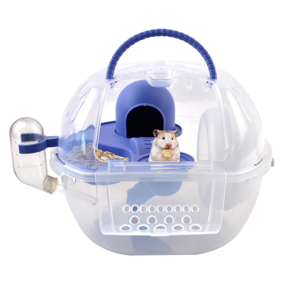 HamsterTravel Carrier,Portable Carrier with Silent Exercise Wheels C
