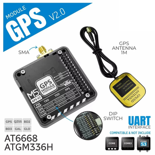 For GPS Module V2.0 with External Antenna AT6668 Multi-System 1