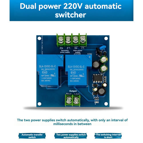 220V 2-CH Automatic Power Switch Module Power Failure Standby 1