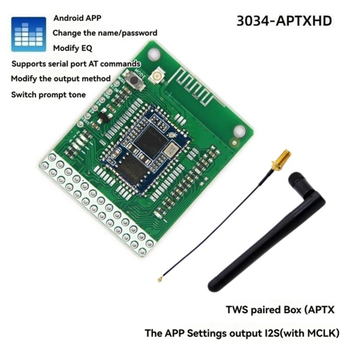 QCC3034 Bluetooth 5.1 I2S modul + anténa bez volání 1