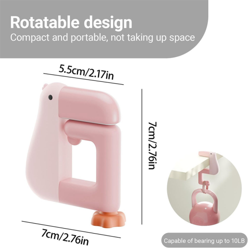 Non-Slip Folding-Table Hook - No-Drill Purse Hanger & Bag Clamp 2