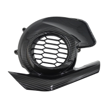 Cache-ventilateur pour accessoires de moto, motif en fibre de carbone