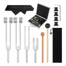 Conjunto de 4 diapasões (128 Hz, 136,1 Hz, 528 Hz, 4096 Hz)