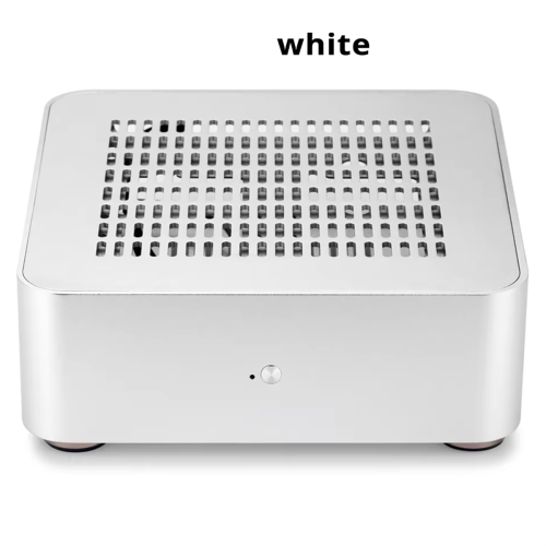 Κουτί Mini HTPC από αλουμίνιο με τροφοδοτικό 8 ακίδων, λευκό 1