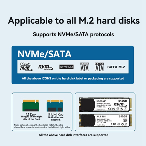 M.2 NVME Dual Protocol SSD Enclosure with Display Screen A 1