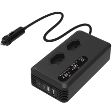 Adattatore caricabatterie con porte USB per inverter per auto da 200 W, spina BR da 12 V a 220 V