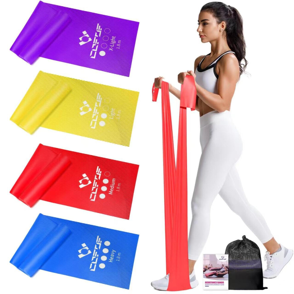 COFOF Resistance Bands, Exercise Band with 4 Resistance Levels,1.8m/5.