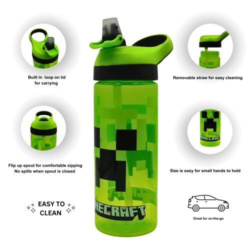 Minecraft Atlantic Creeper Drinks Bottle with Logo | Eco Freindly BPA- 1