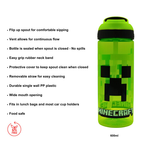 Minecraft Atlantic Creeper Drinks Bottle with Logo | Eco Freindly BPA- 2
