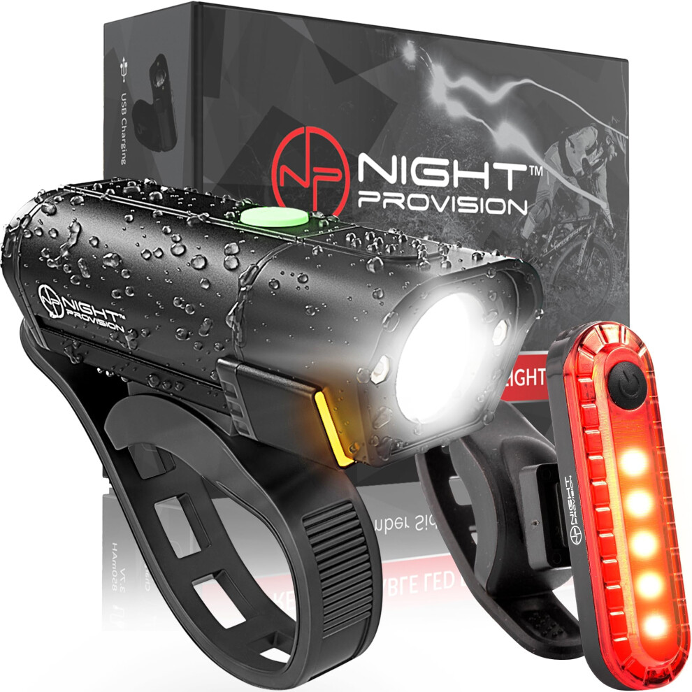 BX-500 Rechargeable Bike Light Set - Powerful Front and Back Lights, B