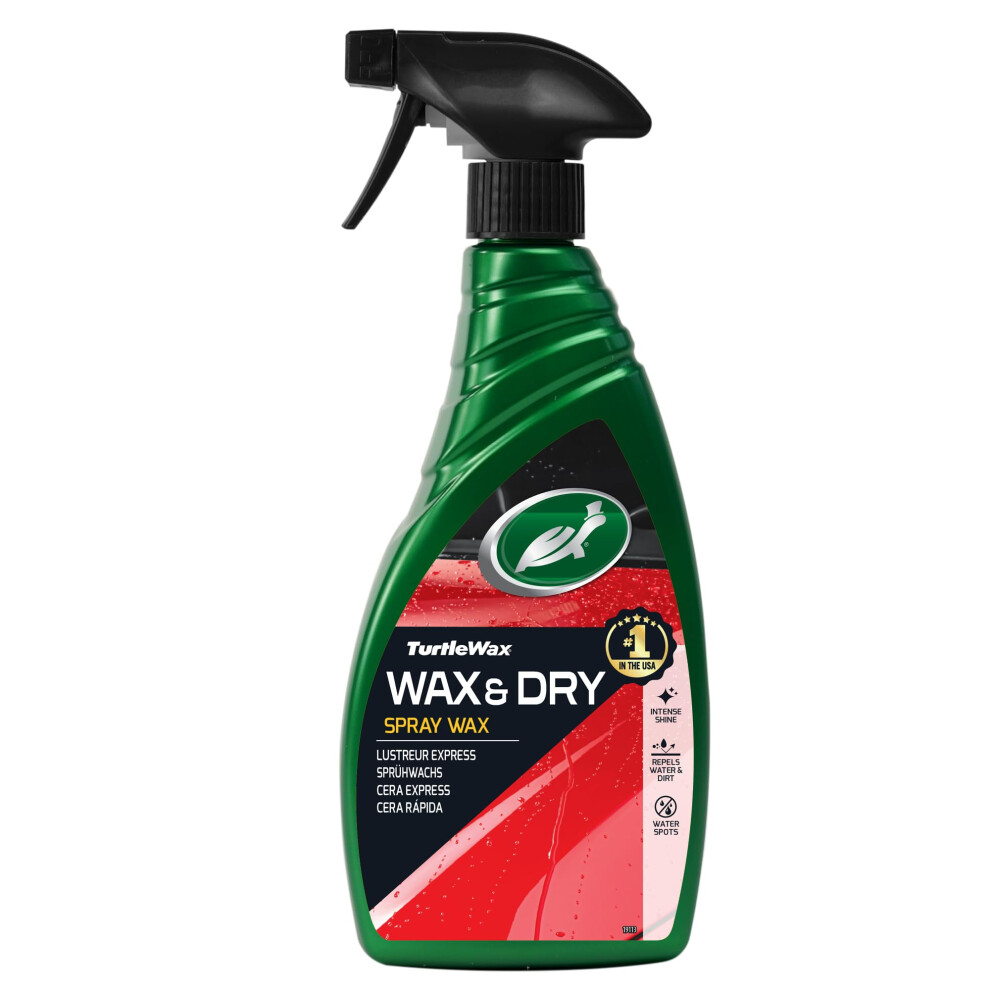 Turtle Wax 51800 Wax and Dry Car Spray Wax - 500ml, Easy One-Step Shin