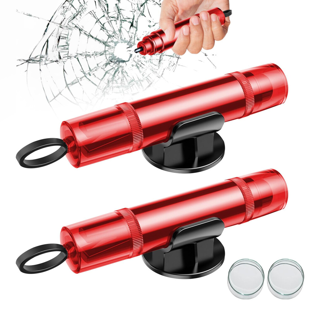 2 Pack Safe Pro X Car Emergency Hammer, 2 in 1 Car Window Breaker Car