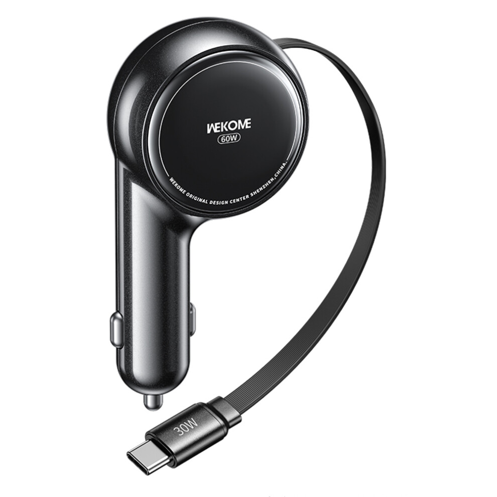 (Black) Wp-C50 Car Charger 60W Dual Usb-C Port Fast Black 6914289852837