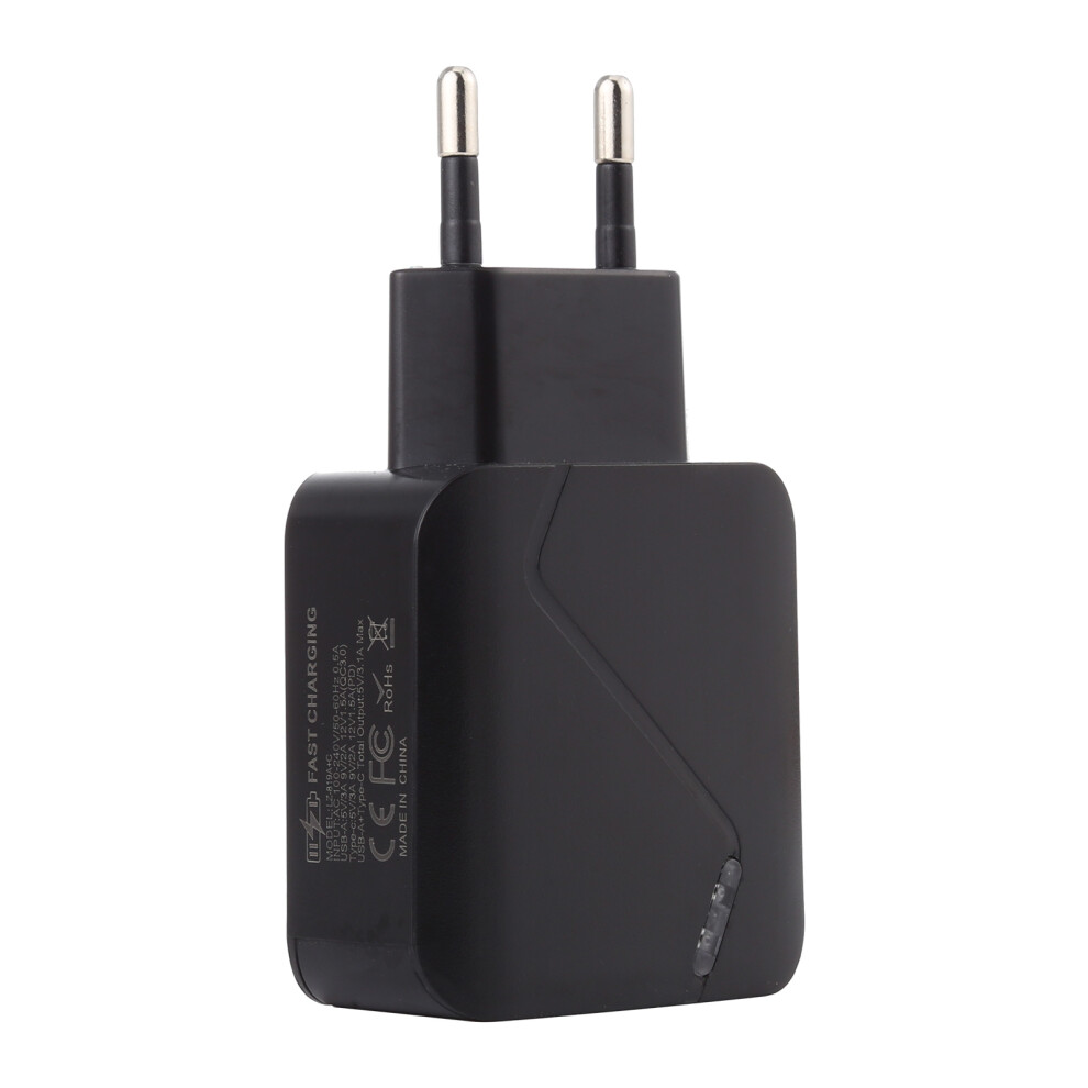 (Black) Lz-819 Qc 3.0 Pd 18W Type C Dual Ports Wall Black 6914281029336