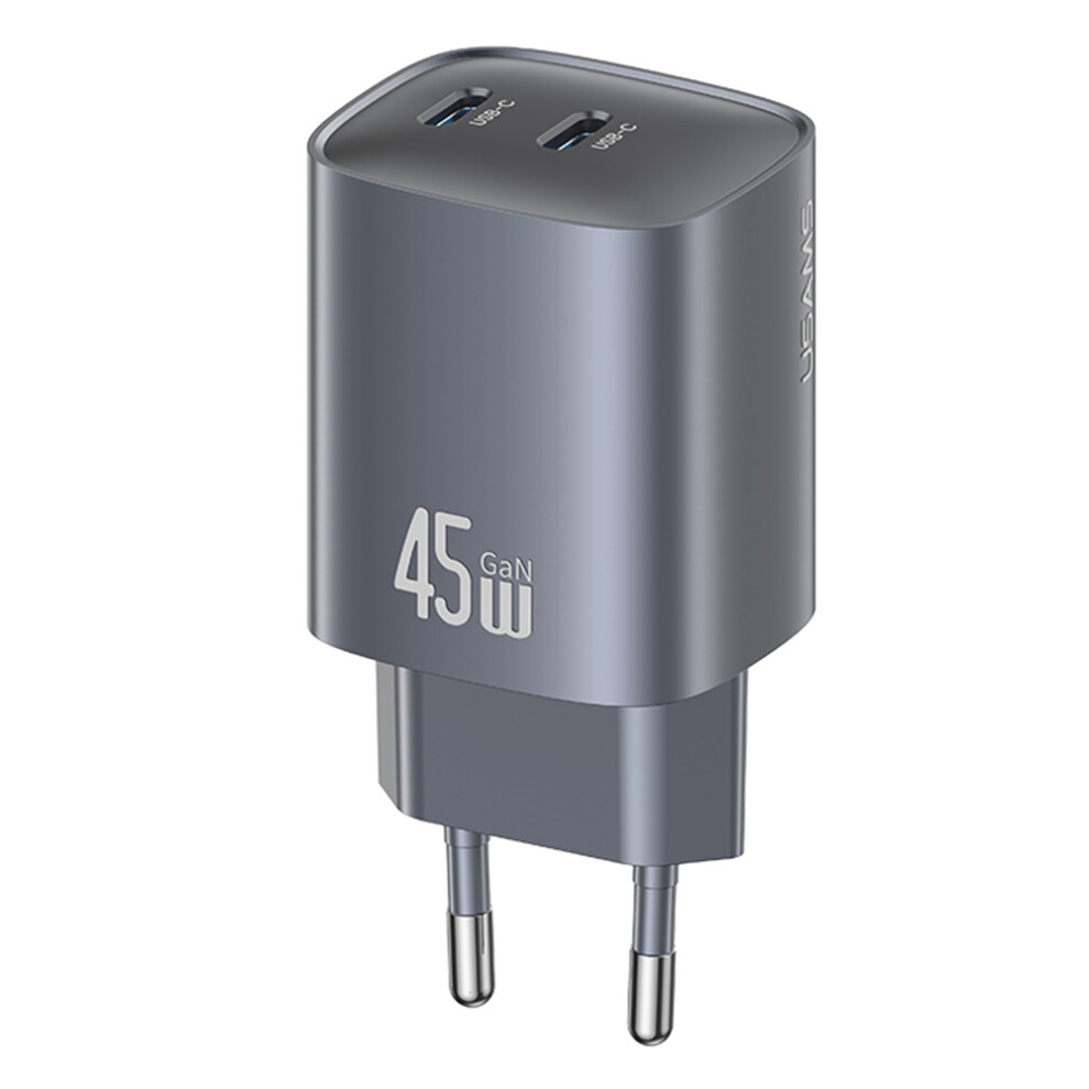 (Eu Plug) Cc305 T66 45W Gan Fast Charger Dual Usb-C Power 6914285827693