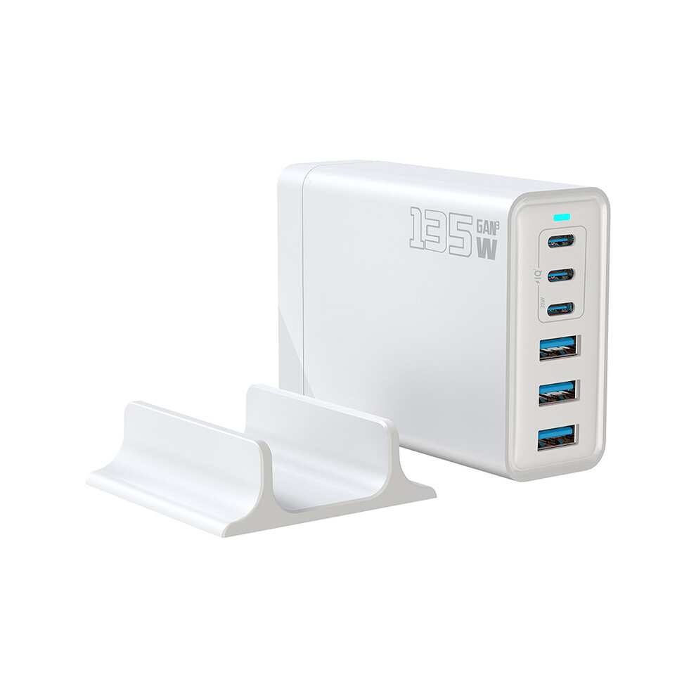 ( / Us Plug) 135W Gan Desktop Charger 3C 3A 6 Port Output 65W White 6914285431821