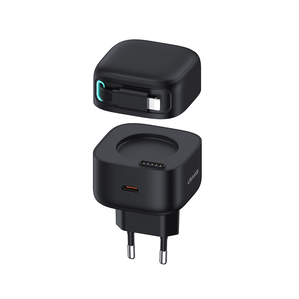 ( / Eu Plug) Us-Cc209 Pd 35W Gan Wall Charger Dual Usb-C Fast Black 6914282085966