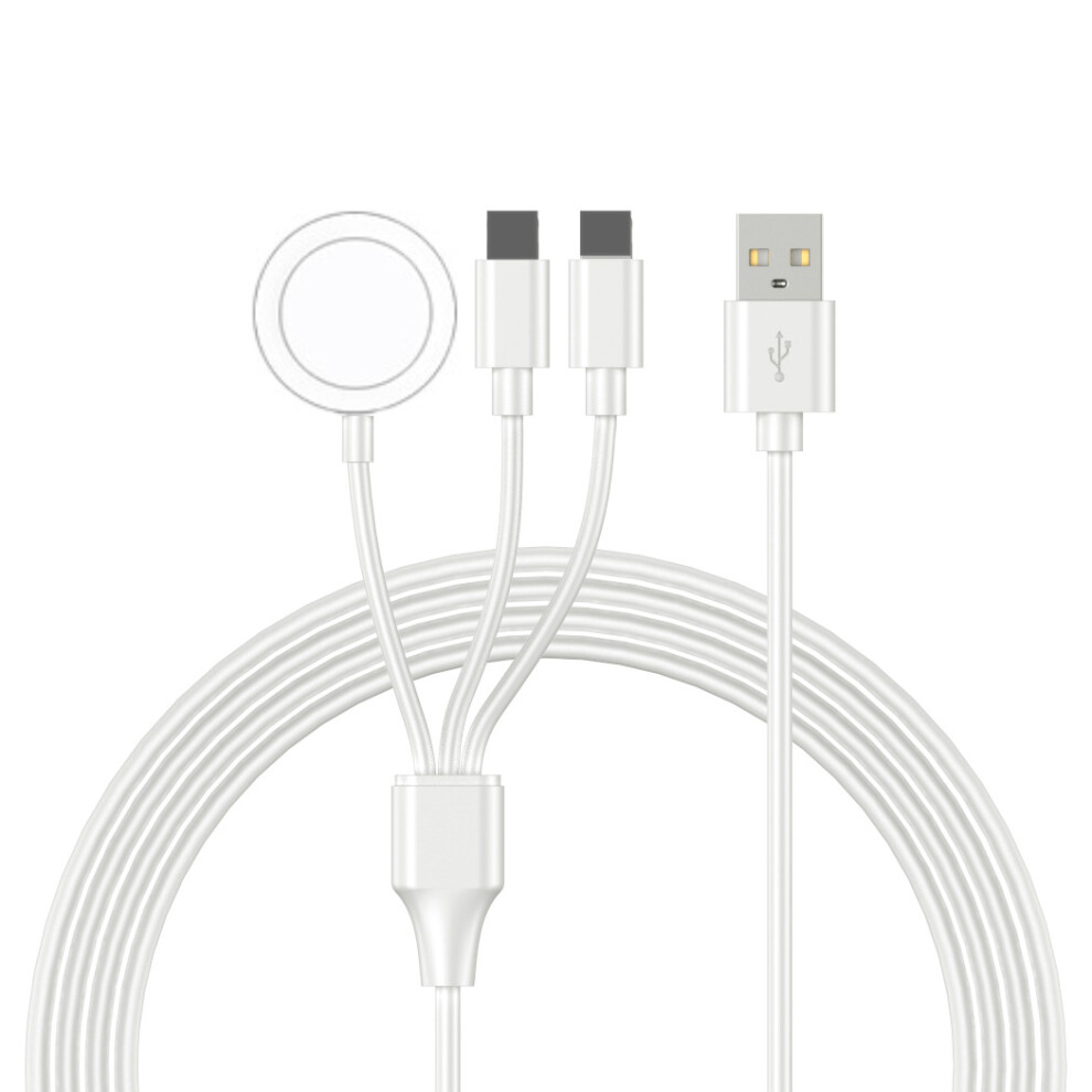 (White) 122cm USB to Dual 8-pin Watch Wireless Charger-image-OPC-PJYQWKC-NEW