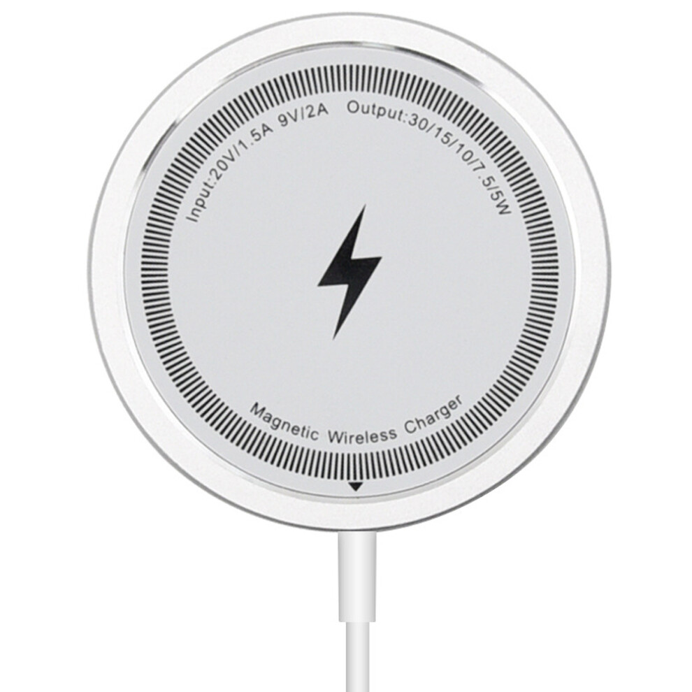 (White) W104 Round Magnetic Wireless Charger 15W Phone White 6914282582694