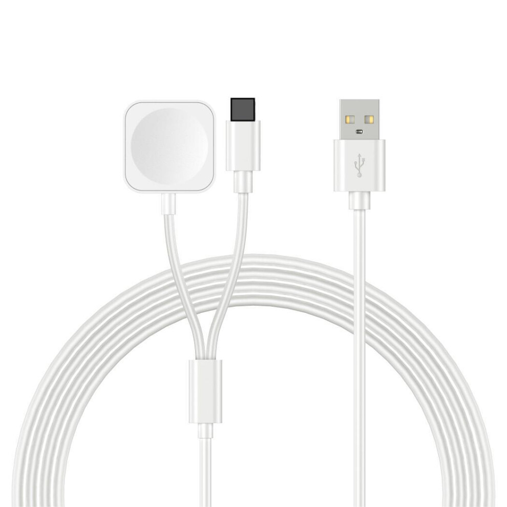 (White) 1M Usb To 8-Pin For Iwatch Charger Square White 6914287549425