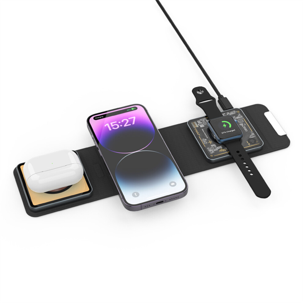 Z21 3-In-1 15W Magnetic Wireless Charger Foldable Black 6914281693094