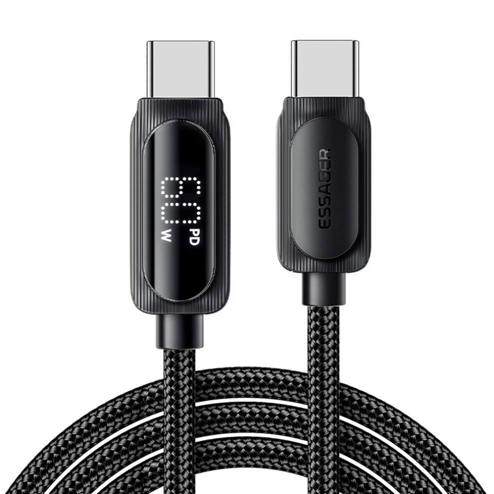 Essager 1M Type-C To Type-C Pd 60W Digital Display Data Cable Phone Tablet Fast Charging Cable 6914281360248