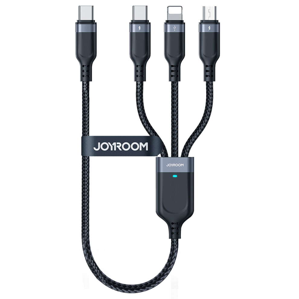 Joyroom S-A18 0.3M Type-C To Type-C To Ip+Type-C+Micro Fast Charging Cable Data Cord 6914282223153