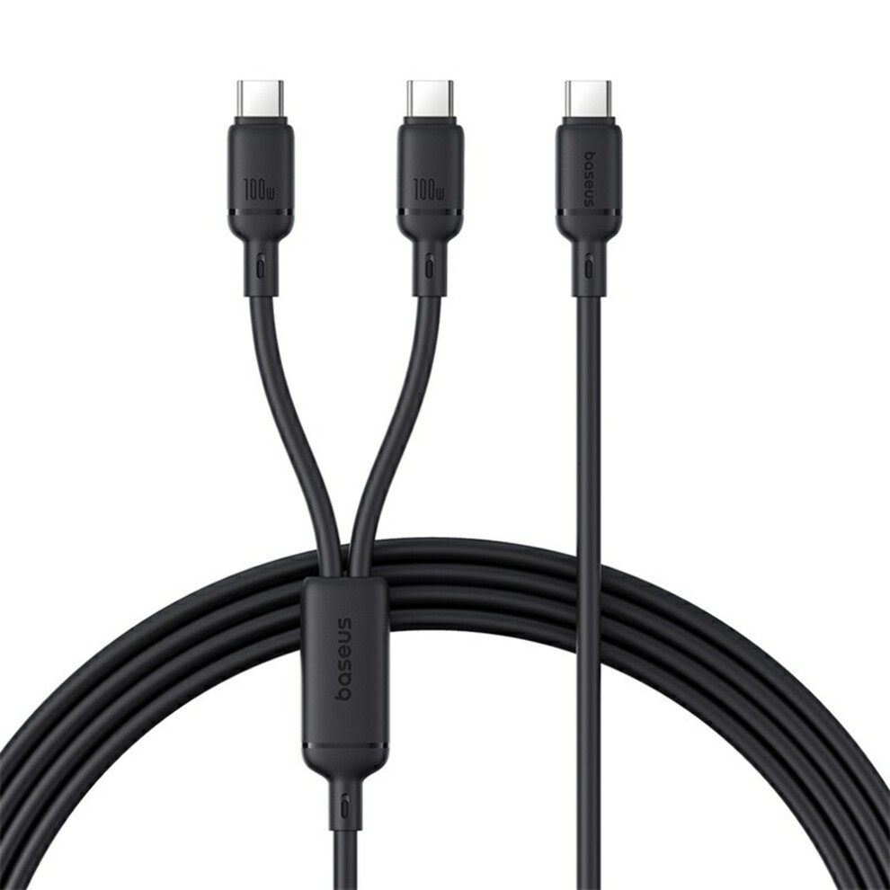 Baseus New Pudding Series 1.5M Type-C To 2X Usb-C 100W Fast Charging Cable Data Wire - Black 6914288337588