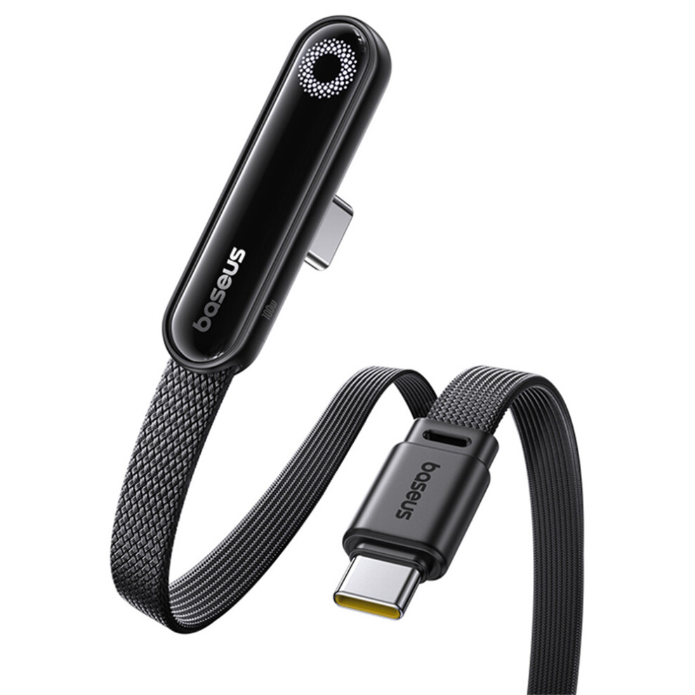 Baseus Mvp 3 1M 100W Fast Charging Type-C To Type-C 90 Degree Elbow Nylon Braided Data Cable - Black