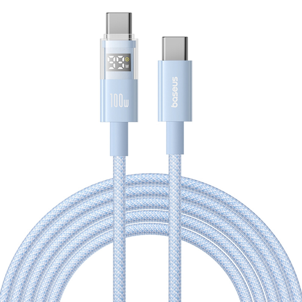 () Baseus Dispaly Ii 2M Charger Cable Fast Charging 100W Type-C To Type-C Data Cord - Blue/Black 6914286534767