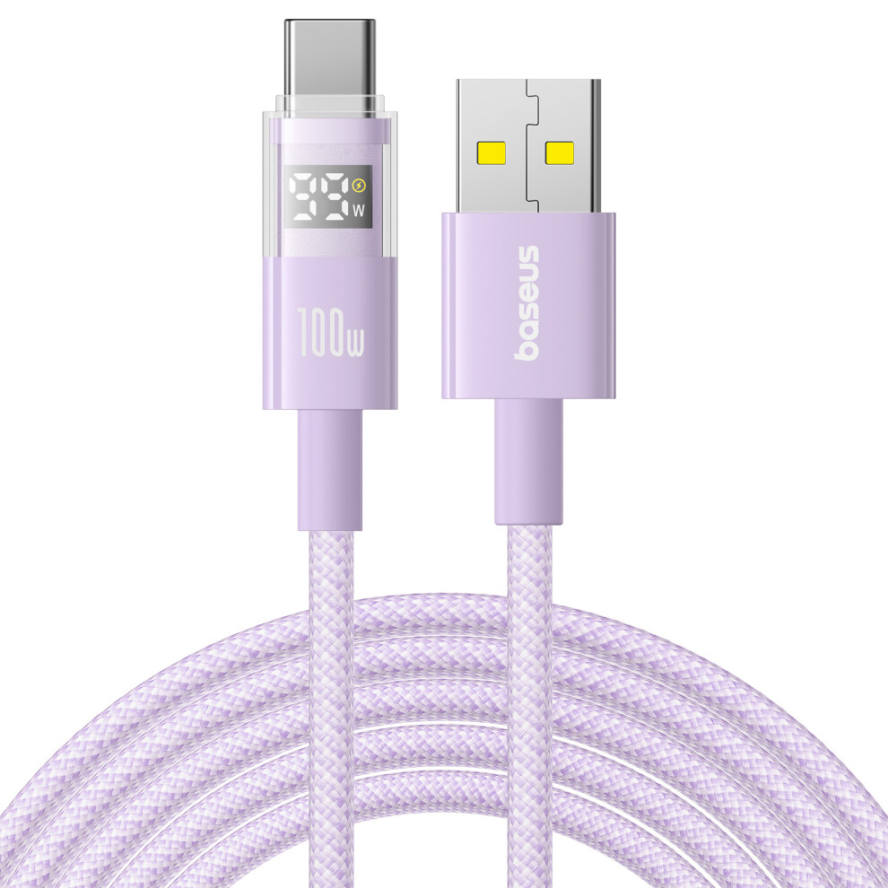 () Baseus Dispaly Ii 2M 100W Cable Data Transfer Usb-A To Usb-C Fast Charging Cord - Purple/Black 6914286708465