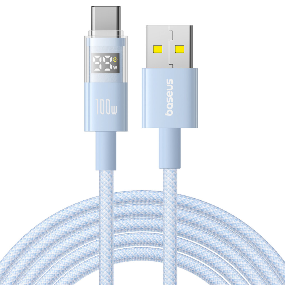 () Baseus Dispaly Ii 2M 100W Cable Data Transfer Usb-A To Usb-C Fast Charging Cord - Blue/Black 6914286478696