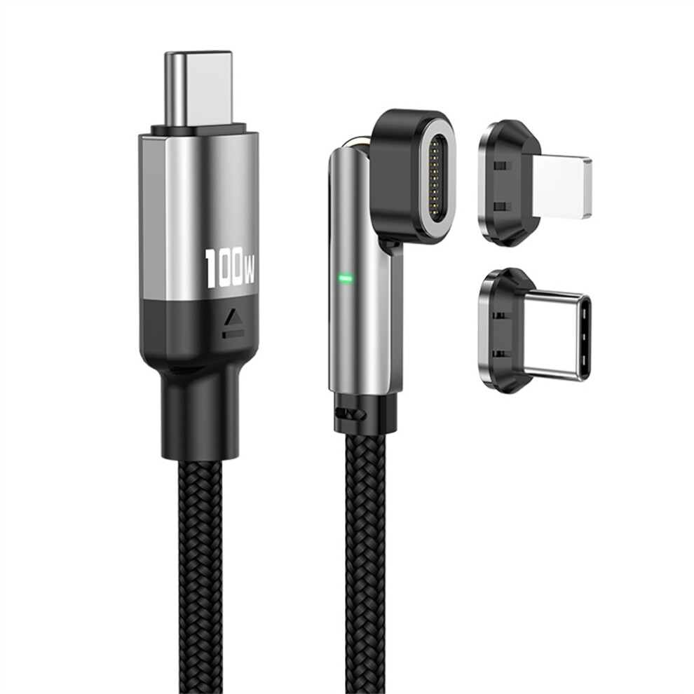 2M Magnetic Charging Cable Type-C To Type-C + 8 Pin Pd 100W 27W Nylon Braided Rotation Data Cord 6914287028609