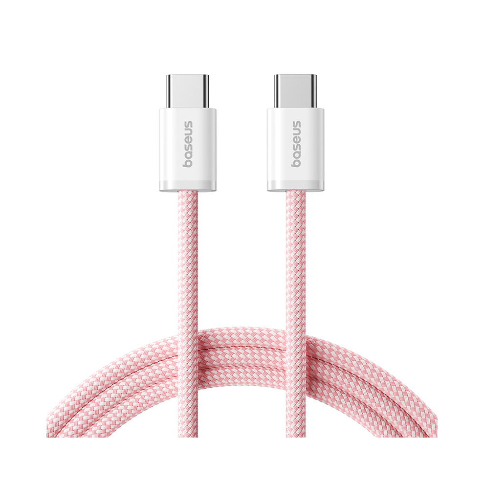 () Baseus Dynamic 4 2M 100W Fast Charging Cable Usb-C To Usb-C Nylon Braided Wire - Pink/Black 6914282028444
