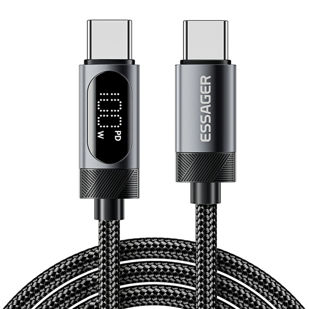 Essager 1M Usb C To Usb C Cable 100W Digital Display Fast Charging Data Sync Cord 6914287202313